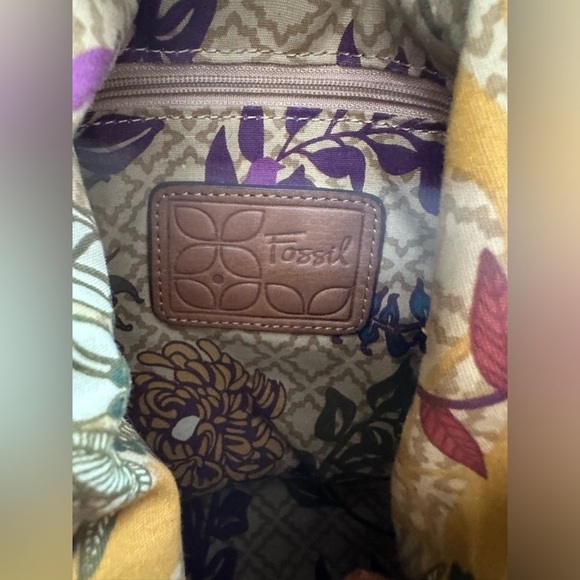 Vintage Fossil Key Per‎ Canvas Crossbody Purse Tan Corduroy Y2K 2000's - Picture 5 of 8